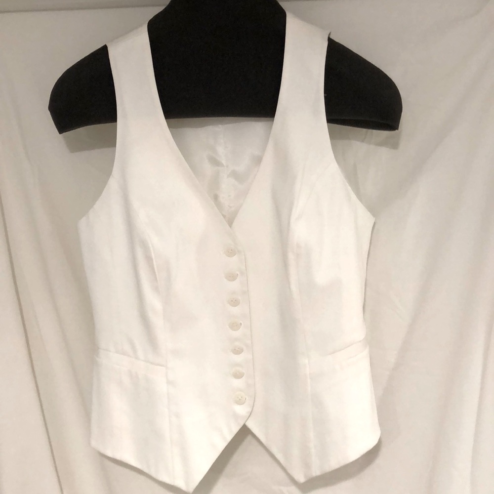 NWOT, WHITE SPRING/SUMMER VEST, H&M, SZ 10, COTTON